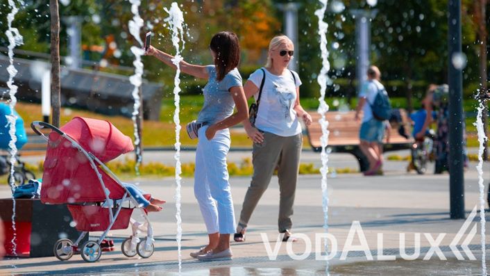 Строительство пешеходного цветомузыкального фонтана в парке Ходынское поле, г.Москва