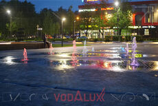 Пешеходный фонтан построен на площади в Кировске