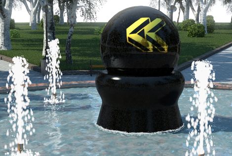 Строительство фонтана с логотипом компании в городе Салават