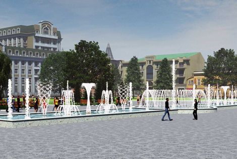 Проект светодинамического фонтана на площади в Уфе