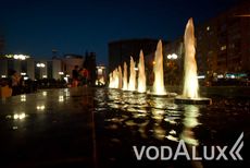Фонтаны на площади в городе Щёлково