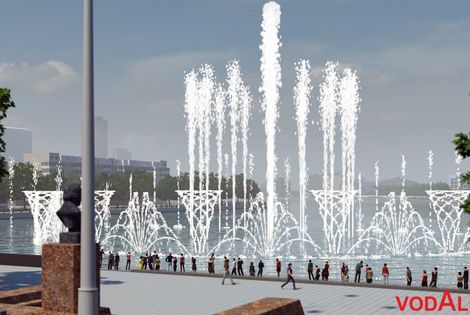 Плавающие фонтаны в Казани