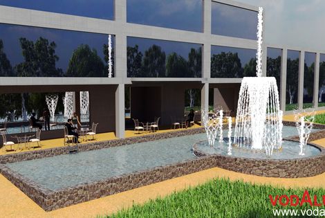 Строительство фонтана с бассейном в гостинице города Керчи