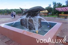 Строительство фонтана "Осетр" в Уральске (Казахстан)