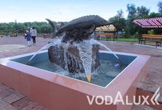 Строительство фонтана "Осетр" в Уральске (Казахстан)