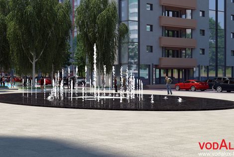 Проект пешеходного фонтана с овальной чашей в Туапсе
