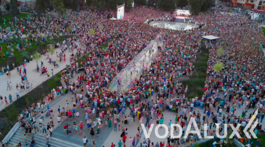 Церемония открытия комплекса цветомузыкальных пешеходных фонтанов в г.Воронеже