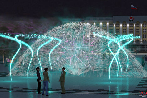 Проект пешеходного цветомузыкального фонтана на площади в Ижевске