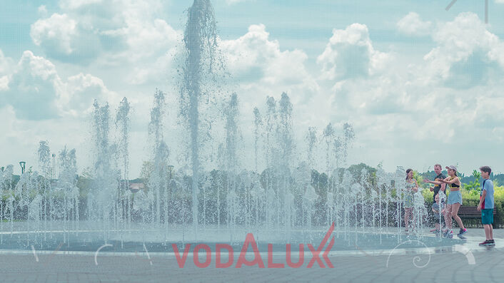 Строительство фонтана напротив аквапарка в Белгородской области