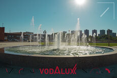 Цветомузыкальный фонтан на площади технопарка в Московской области
