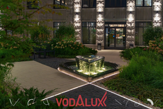 Два новых гранитных фонтана в парадном дворе элитного ЖК