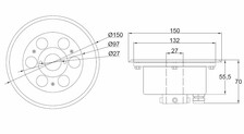 5000-5300K 6W/12V/1 CAB.O Подводный светодиодный светильник