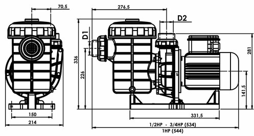 Насос с предфильтром 3/4 HP